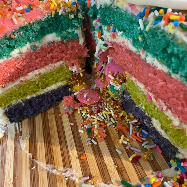 Rainbow Piñata Cake