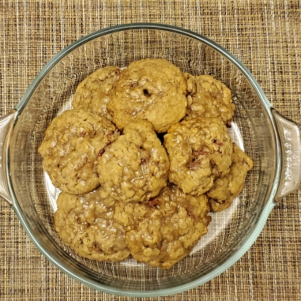 Bacon Oatmeal Breakfast Cookies With Maple Glaze