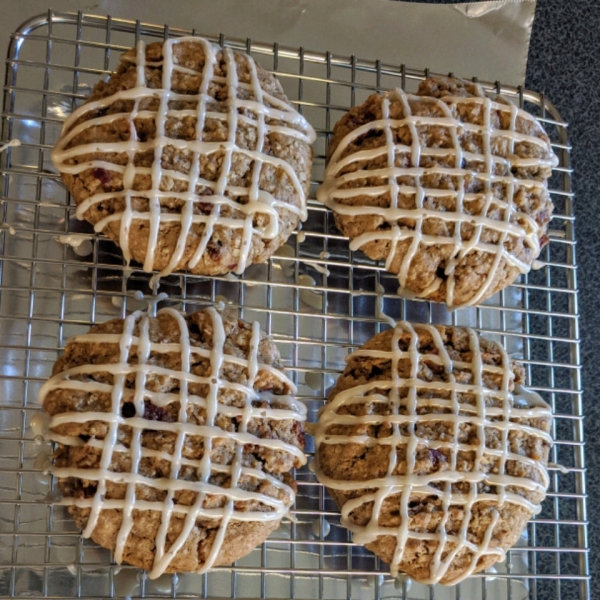 Bacon Oatmeal Breakfast Cookies With Maple Glaze