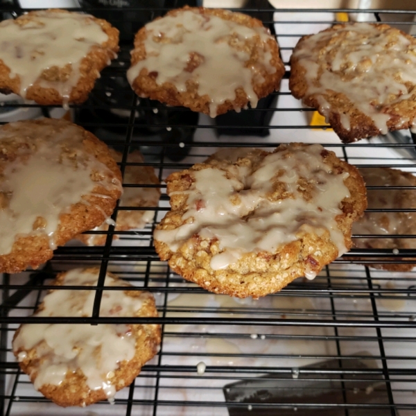 Bacon Oatmeal Breakfast Cookies With Maple Glaze